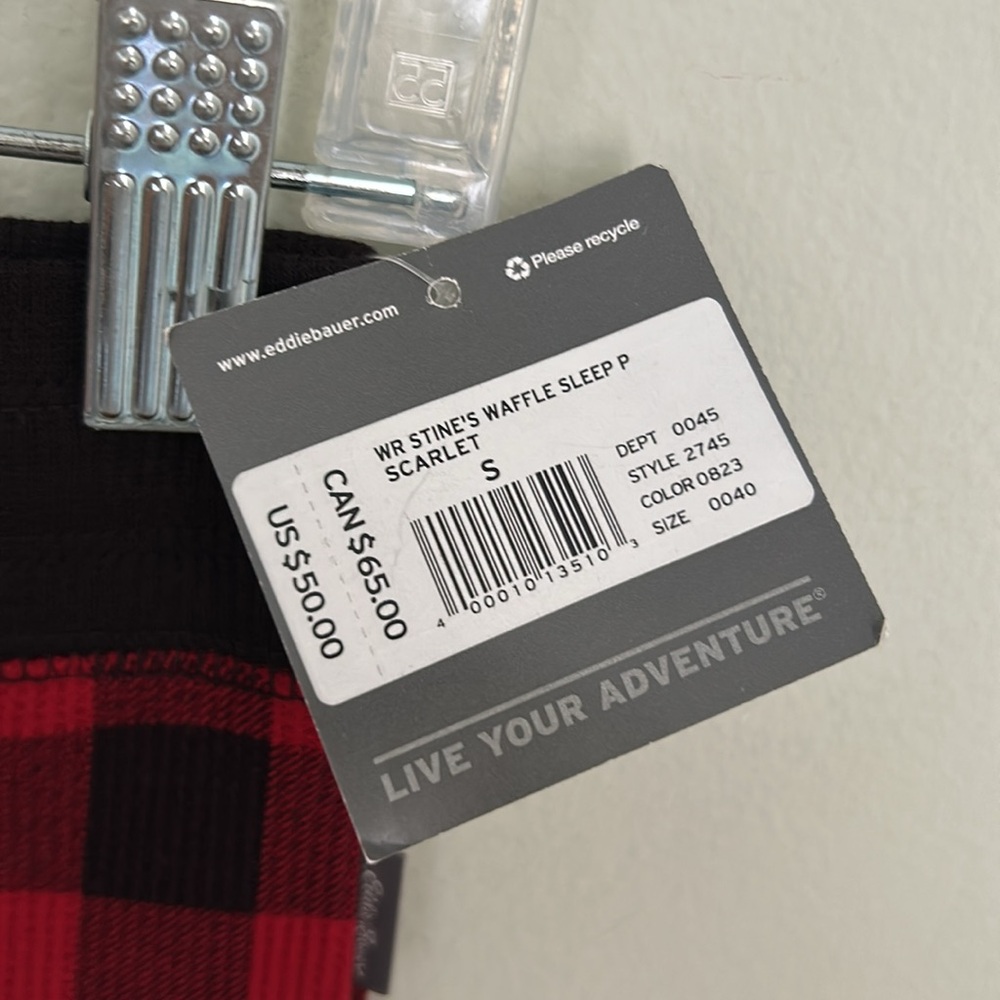Eddie Bauer Scarlet and Black Plaid Sleep Pants - Picture 3 of 8